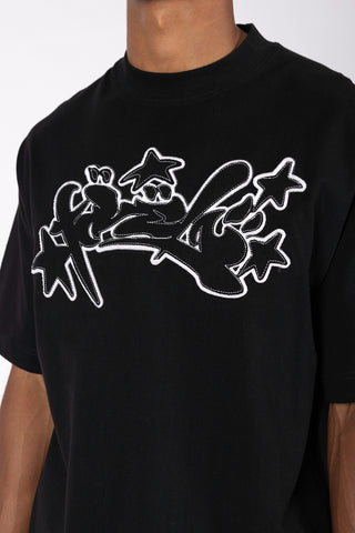 RUNSTITCH BLACK T-SHIRT
