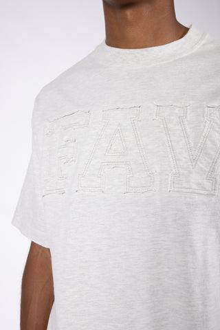 FAV FABRIC PATCH LIGHT GREY MELANGE T-SHIRT