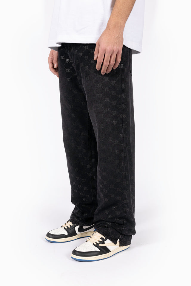 MONOGRAM BLACK WASHED DENIM