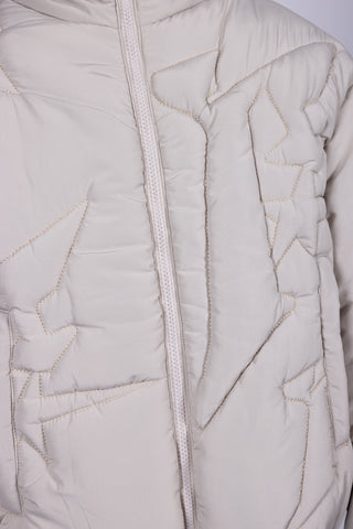 EMBROIDERY TAUPE PUFFER JACKET