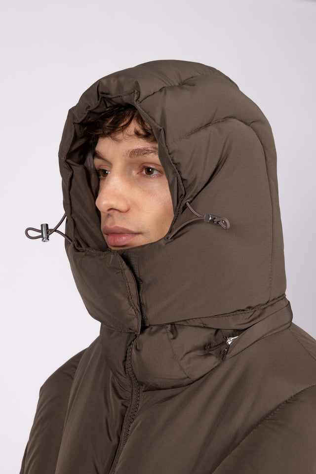 ABSTRACT BROWN PUFFER JACKET