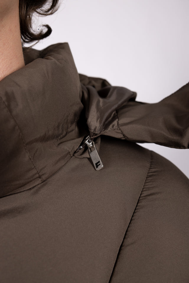 ABSTRACT BROWN PUFFER JACKET