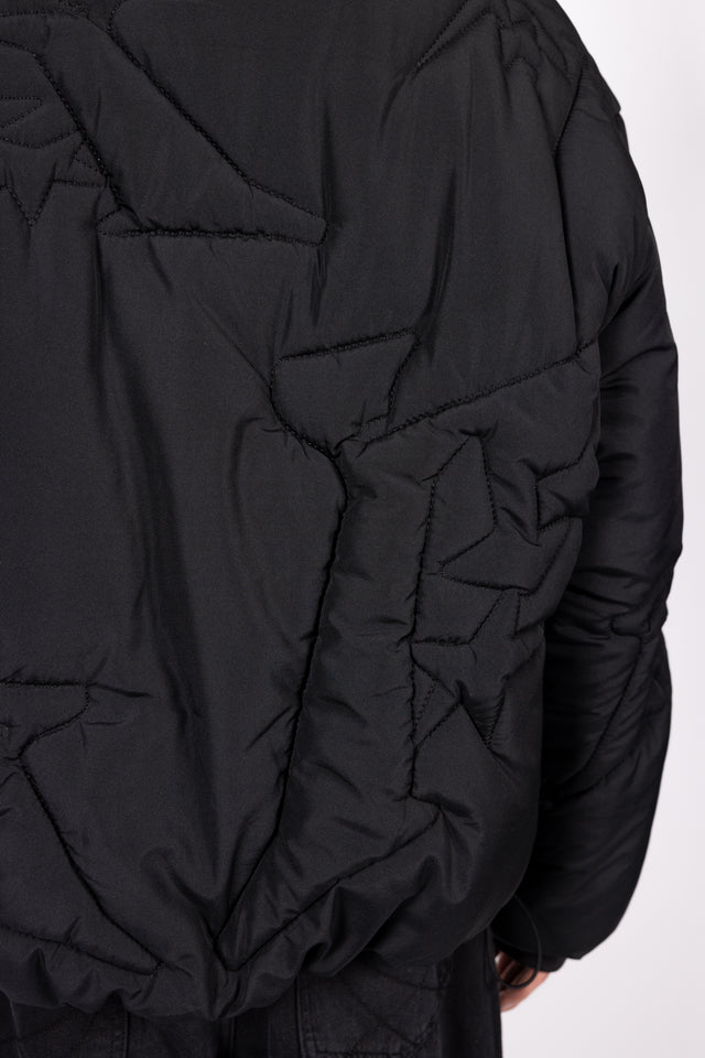 EMBROIDERY BLACK PUFFER JACKET