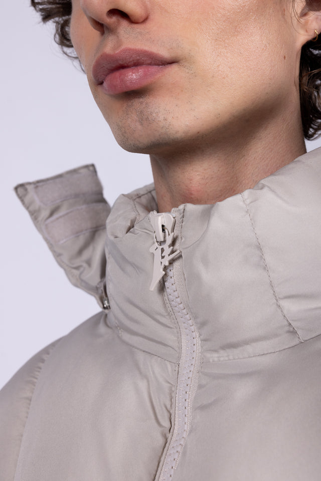 ABSTRACT TAUPE PUFFER JACKET