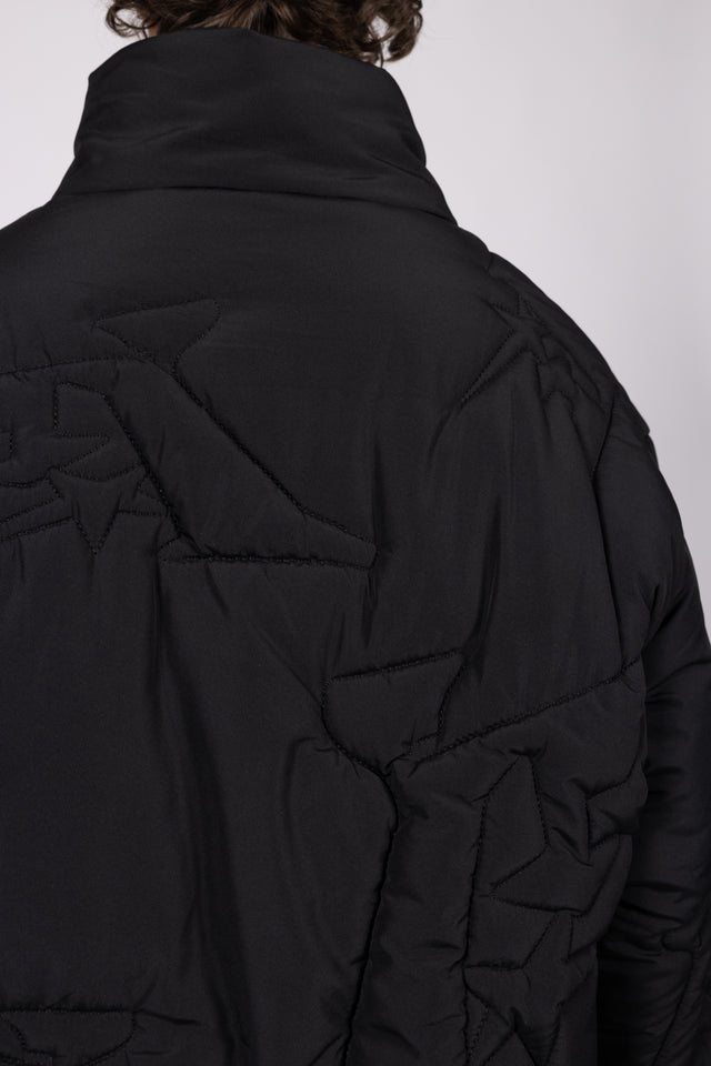 EMBROIDERY BLACK PUFFER JACKET