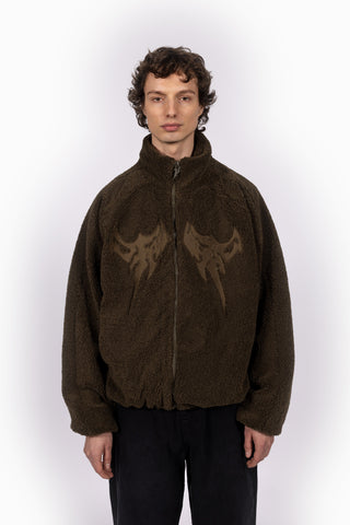 EMBROIDERY CROCO FLEECE JACKET