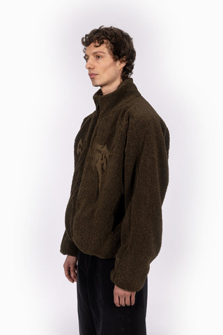 EMBROIDERY CROCO FLEECE JACKET