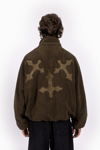 EMBROIDERY CROCO FLEECE JACKET