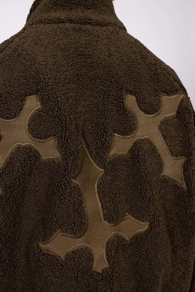 EMBROIDERY CROCO FLEECE JACKET