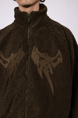 EMBROIDERY CROCO FLEECE JACKET