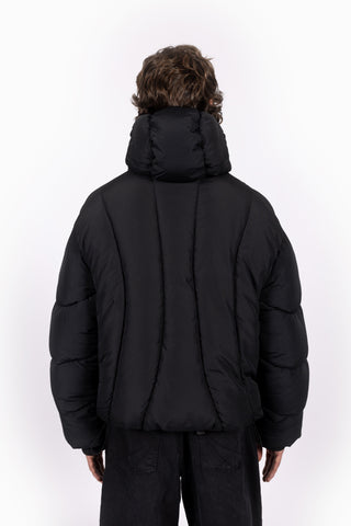 ABSTRACT BLACK PUFFER JACKET