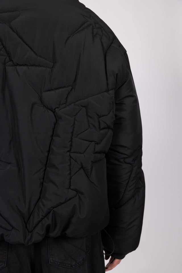 EMBROIDERY BLACK PUFFER JACKET
