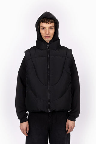 ABSTRACT BLACK PUFFER VEST