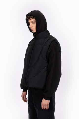 ABSTRACT BLACK PUFFER VEST
