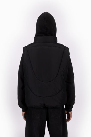 ABSTRACT BLACK PUFFER VEST