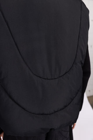 ABSTRACT BLACK PUFFER VEST