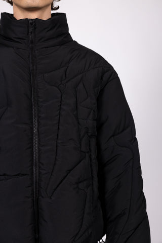EMBROIDERY BLACK PUFFER JACKET