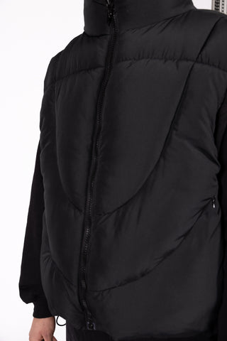 ABSTRACT BLACK PUFFER VEST
