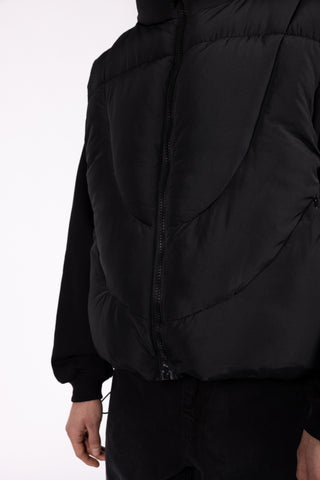 ABSTRACT BLACK PUFFER VEST