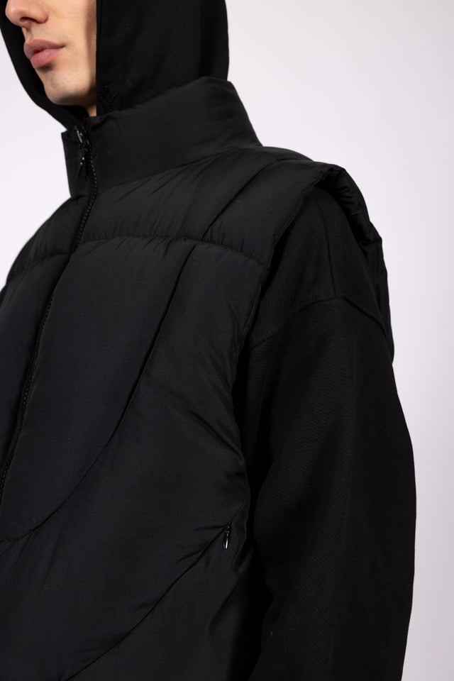 ABSTRACT BLACK PUFFER VEST