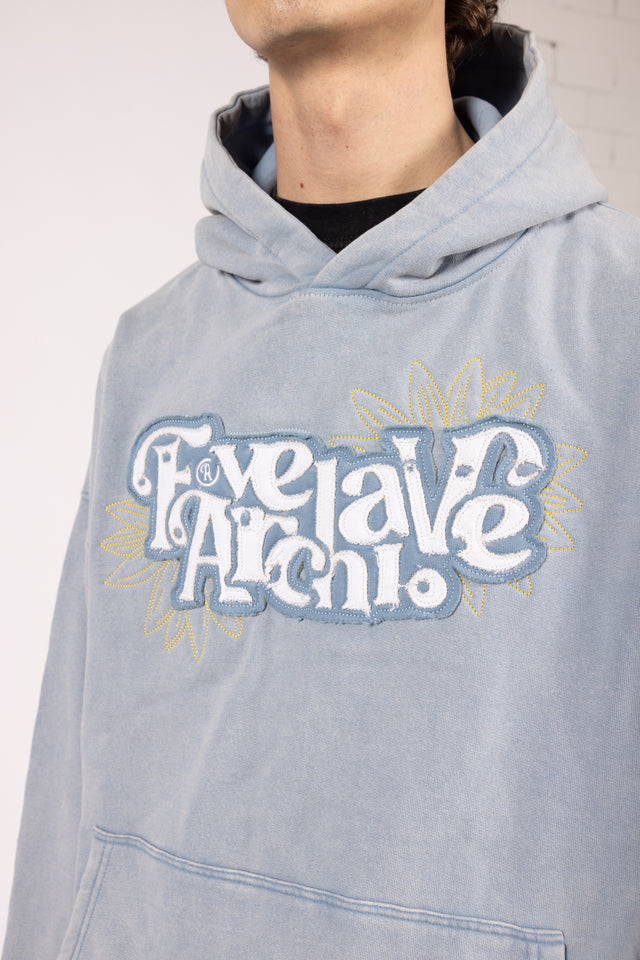 FAVELA SUNFLOWER VINTAGE BLUE WASH HOODIE
