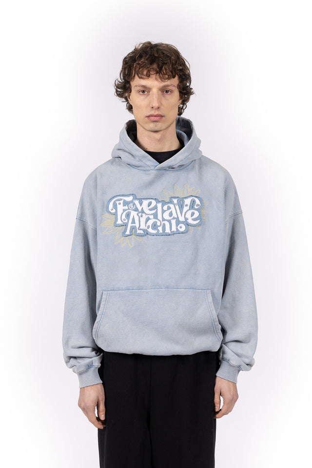 FAVELA SUNFLOWER VINTAGE BLUE WASH HOODIE