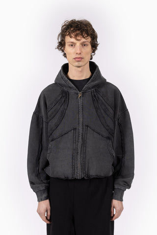 CUTLINE BLACK WASHED FRONTZIP