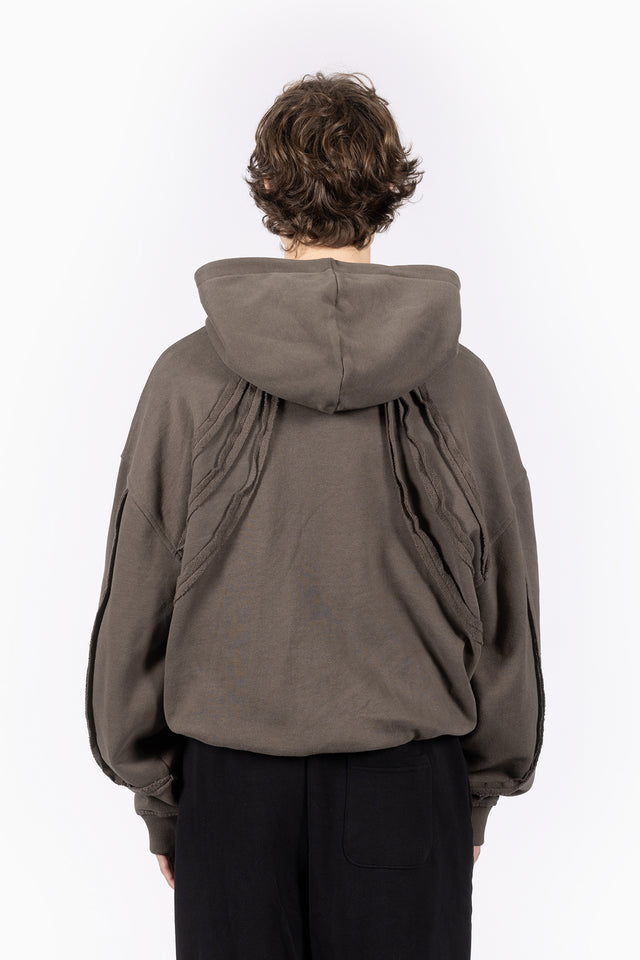 LIGHT GRAY MELANGE FRONT ZIP