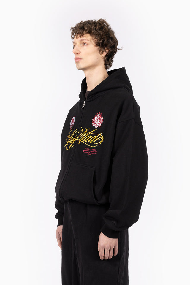 LIGHT GRAY MELANGE FRONT ZIP