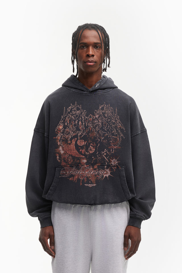 STARGAZING BLACK WASHED HOODIE