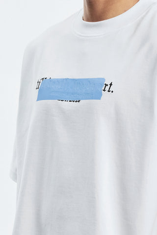 TILL DEATH TAPE BOXY WHITE T-SHIRT