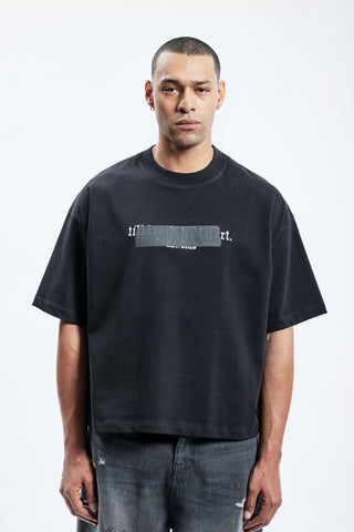 TILL DEATH TAPE BOXY BLACK T-SHIRT