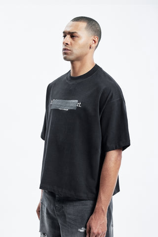 TILL DEATH TAPE BOXY BLACK T-SHIRT