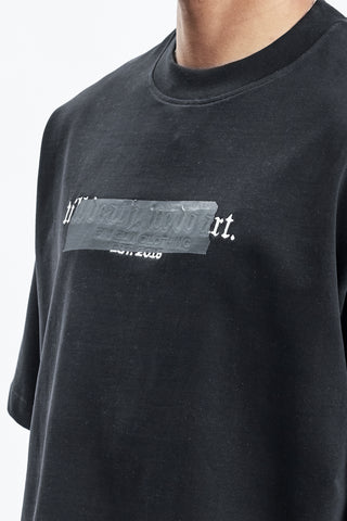 TILL DEATH TAPE BOXY BLACK T-SHIRT
