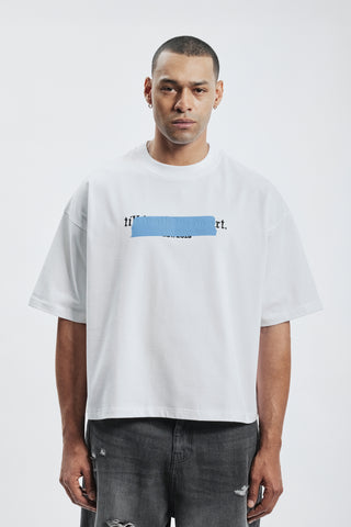 TILL DEATH TAPE BOXY WHITE T-SHIRT