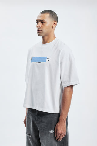 TILL DEATH TAPE BOXY WHITE T-SHIRT