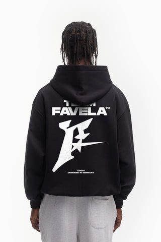 TEAM FAVELA BLACK FRONT ZIP
