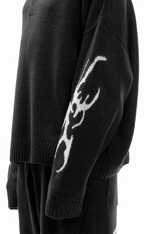 TRIBAL KNIT POLO SWEATER BLACK