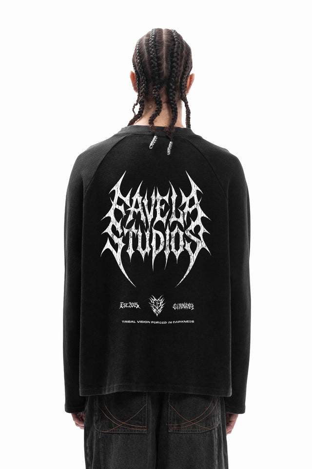 FAVELA STUDIOS WAFFLE LONGSLEEVE BLACK