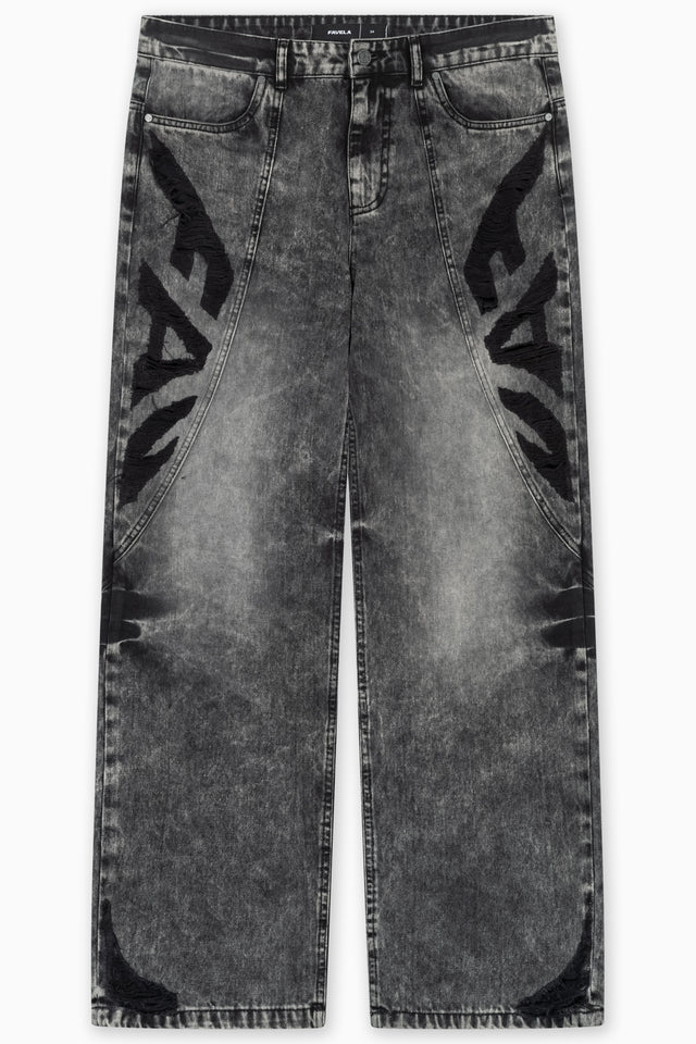 FAV DISTRESSED BLACK VINTAGE WASH DENIM