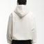 Back view of Model that wears vanilla overzised frontzip hoodie