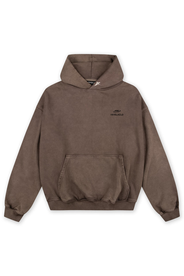 VISITS BROWN SAND WASHED HOODIE
