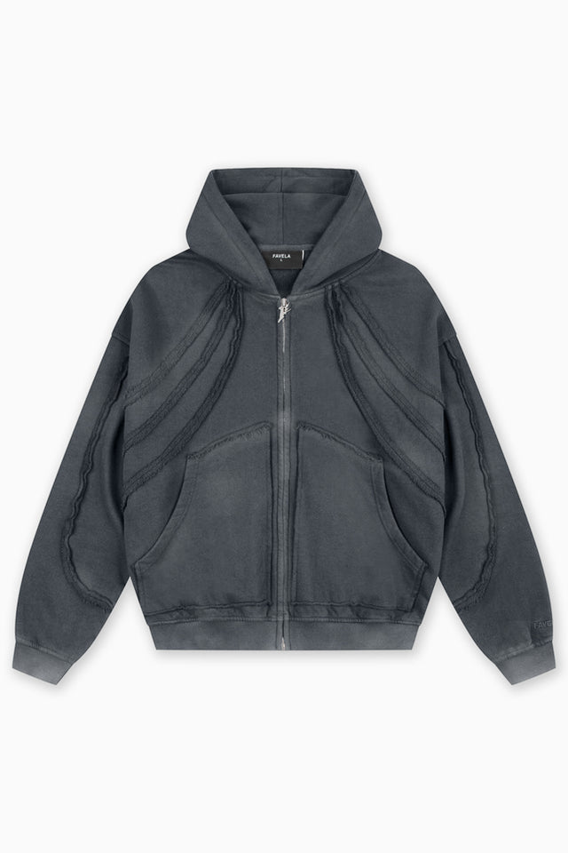 LIGHT GRAY MELANGE FRONT ZIP
