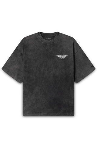 WEAKNESS BLACK WASHED DISTRESSED T-SHIRT