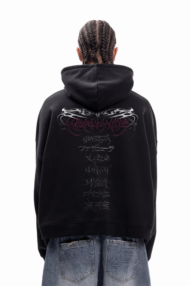 WORLDWIDE TRIBAL BLACK BOXY FRONTZIP