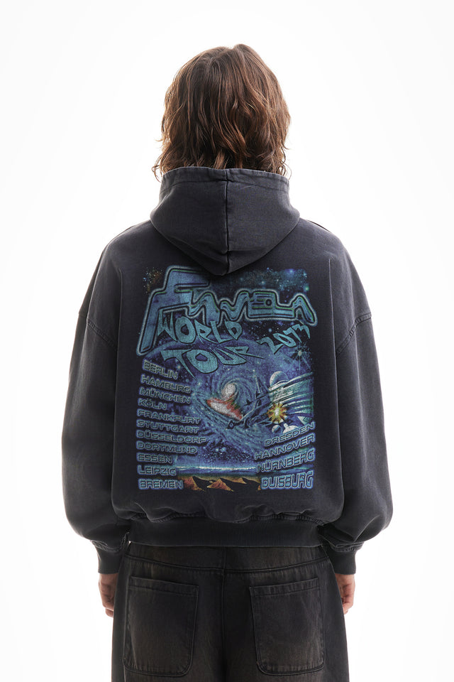 %WORLD TOUR BLACK WASHED HOODIE%