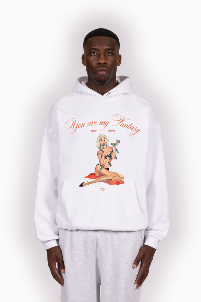 %YOU ARE MY FANTASY WHITE HOODIE%