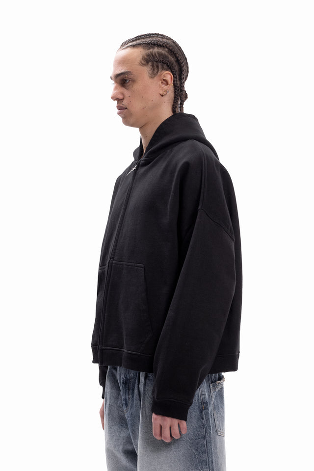 BLACK BOXY FRONTZIP