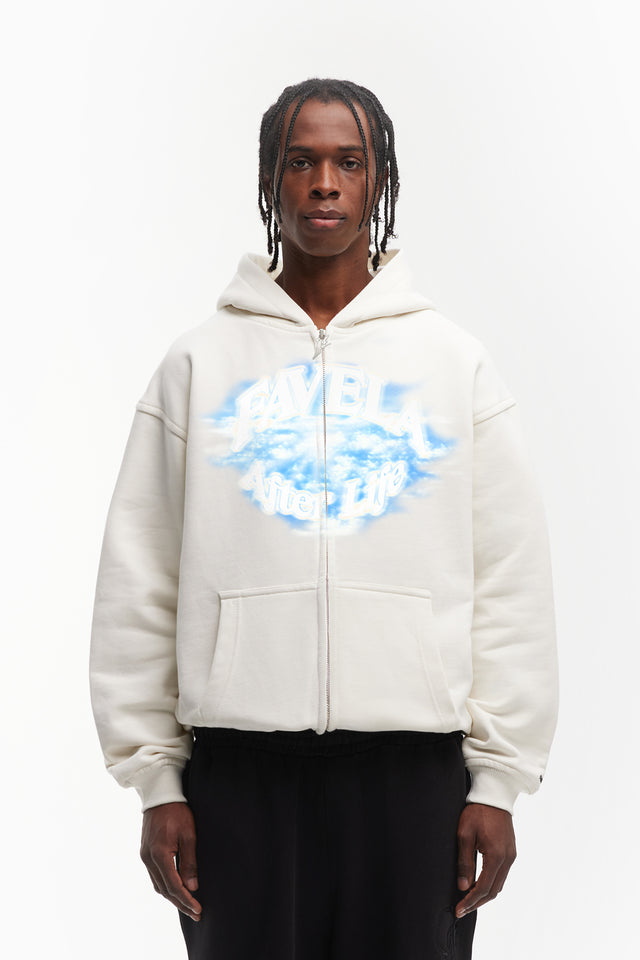 Vanilla Overzised Frontzip Hoodie with After Life Signature Design