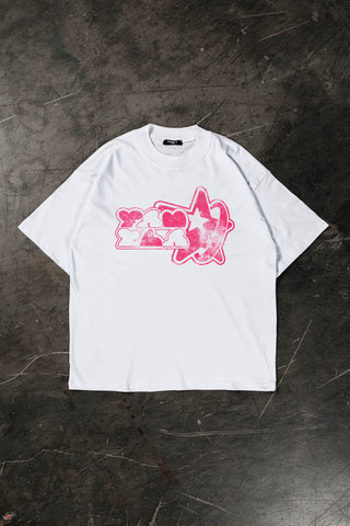 ATOMIC WHITE DISTRESSED T-SHIRT